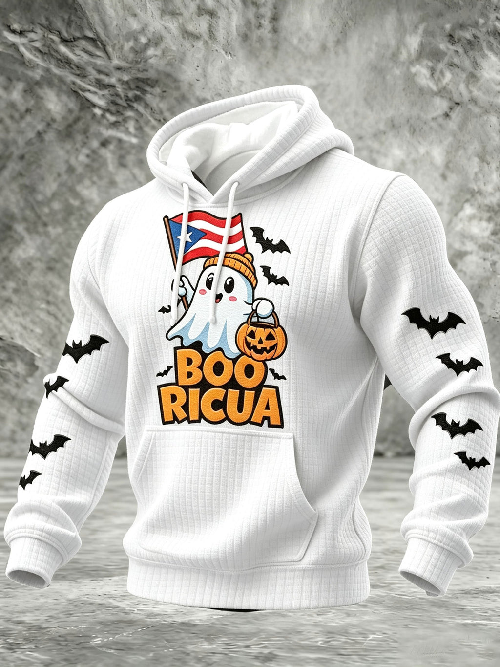 Men'S Boricua Halloween Casual Printed Hoodie