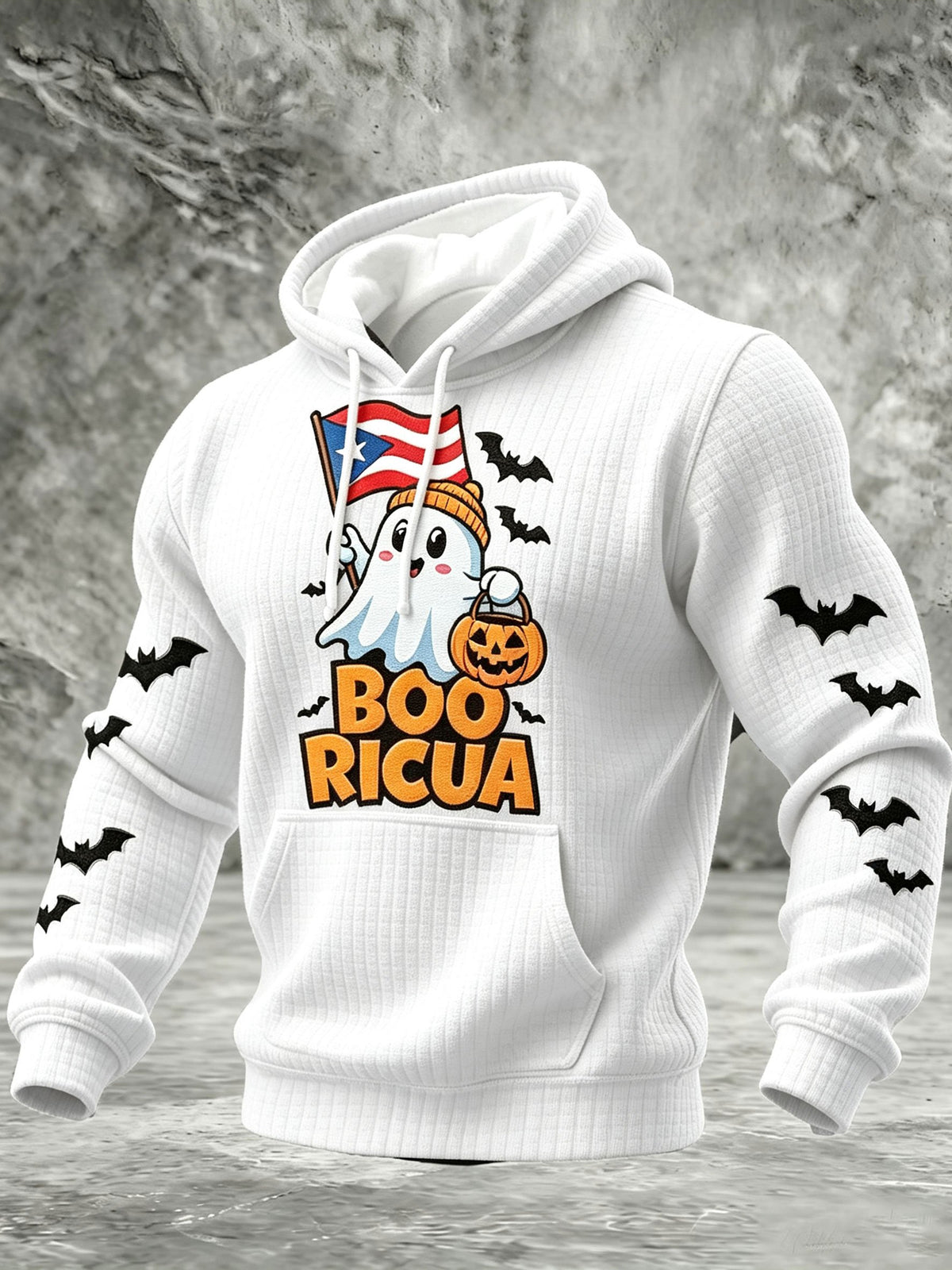 Men'S Boricua Halloween Casual Printed Hoodie