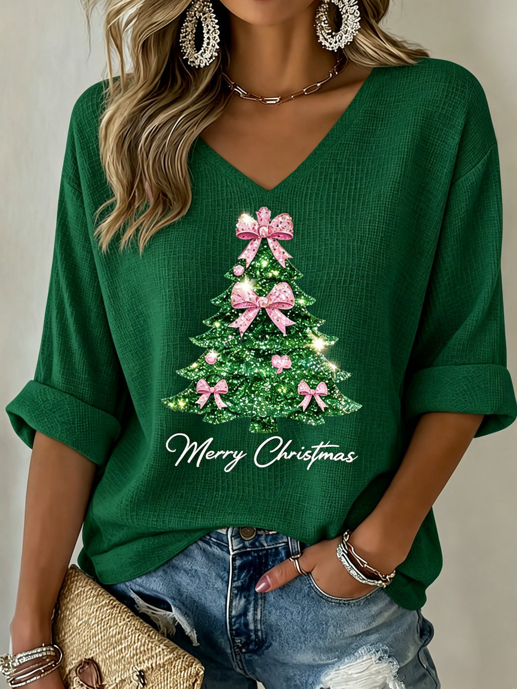 Women's Christmas Print Shirt