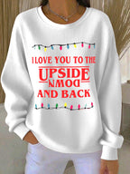 Women's Film And Television Drama Print Knit Crew Neck Long Sleeve Top