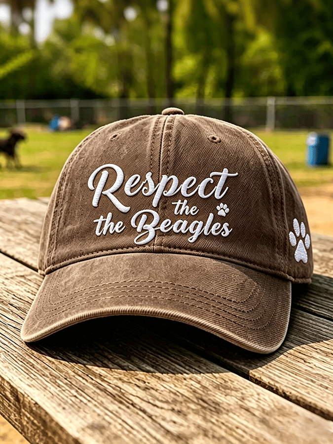 Unisex ”Respect the Beaglesâ€?Washed Retro Baseball Cap