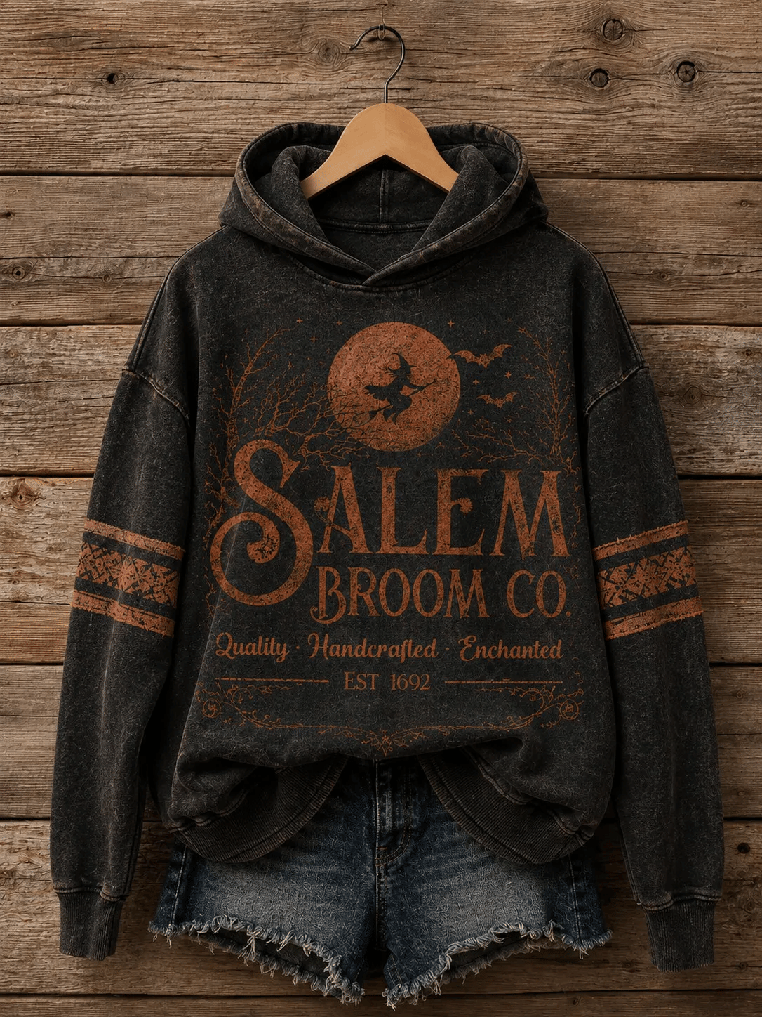Women's Retro Salem Broom Company Printed Hoodie