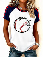Women's Retro Baseball   Print Top