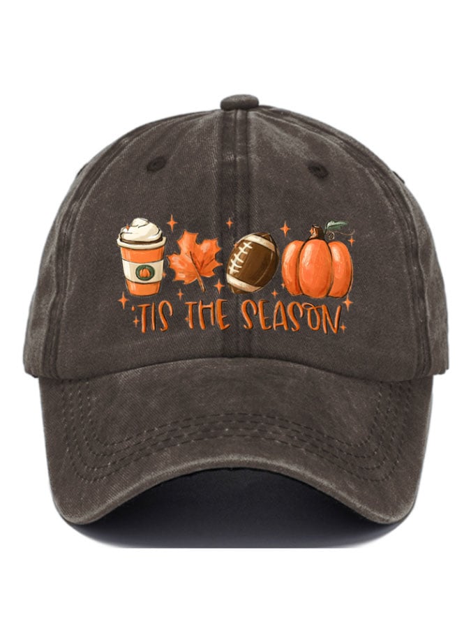 Tis The Season Football Print Baseball Cap