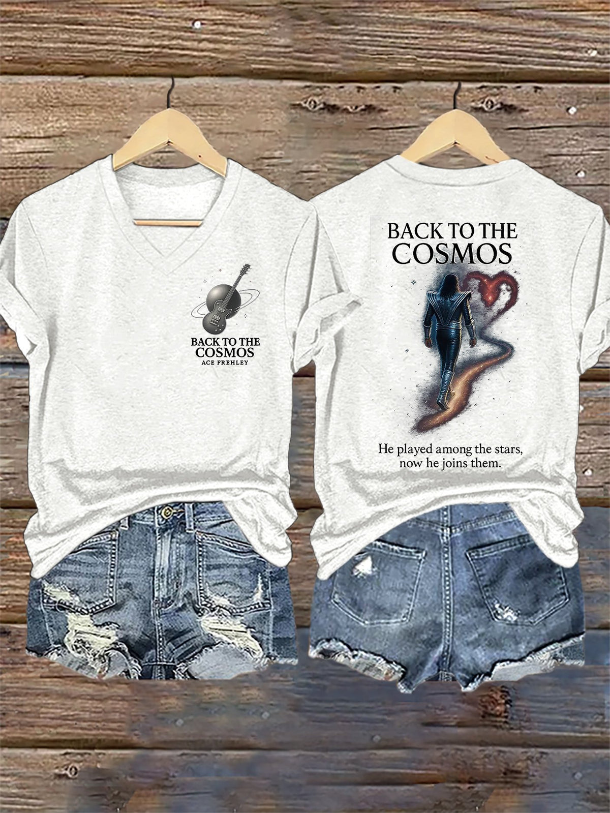 Women's Rock Singer Commemorative Print T-shirt