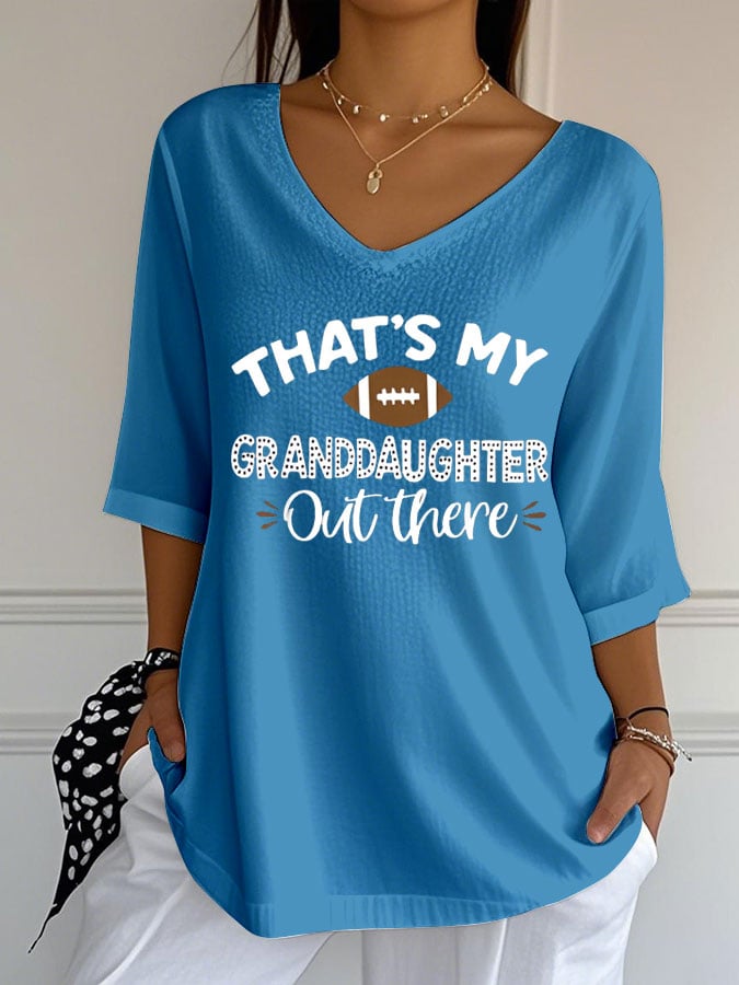 Women's That's My Granddaughter Out There Print Casual T-shirt