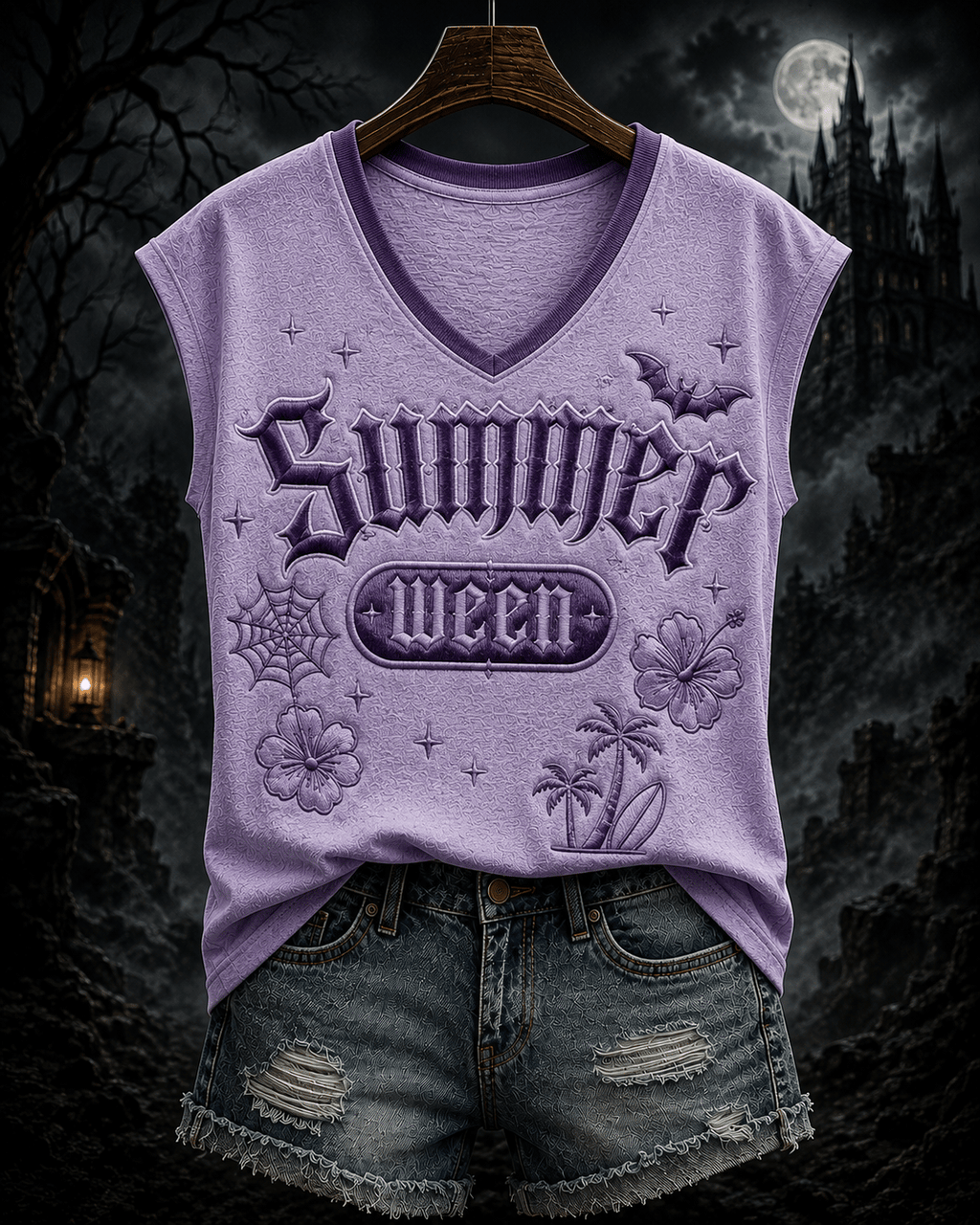 Women's Summer Spooky Halloween Print Top
