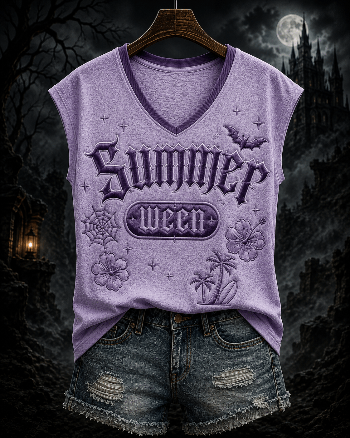 Women's Summer Spooky Halloween Print Top