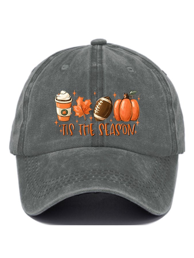 Tis The Season Football Print Baseball Cap