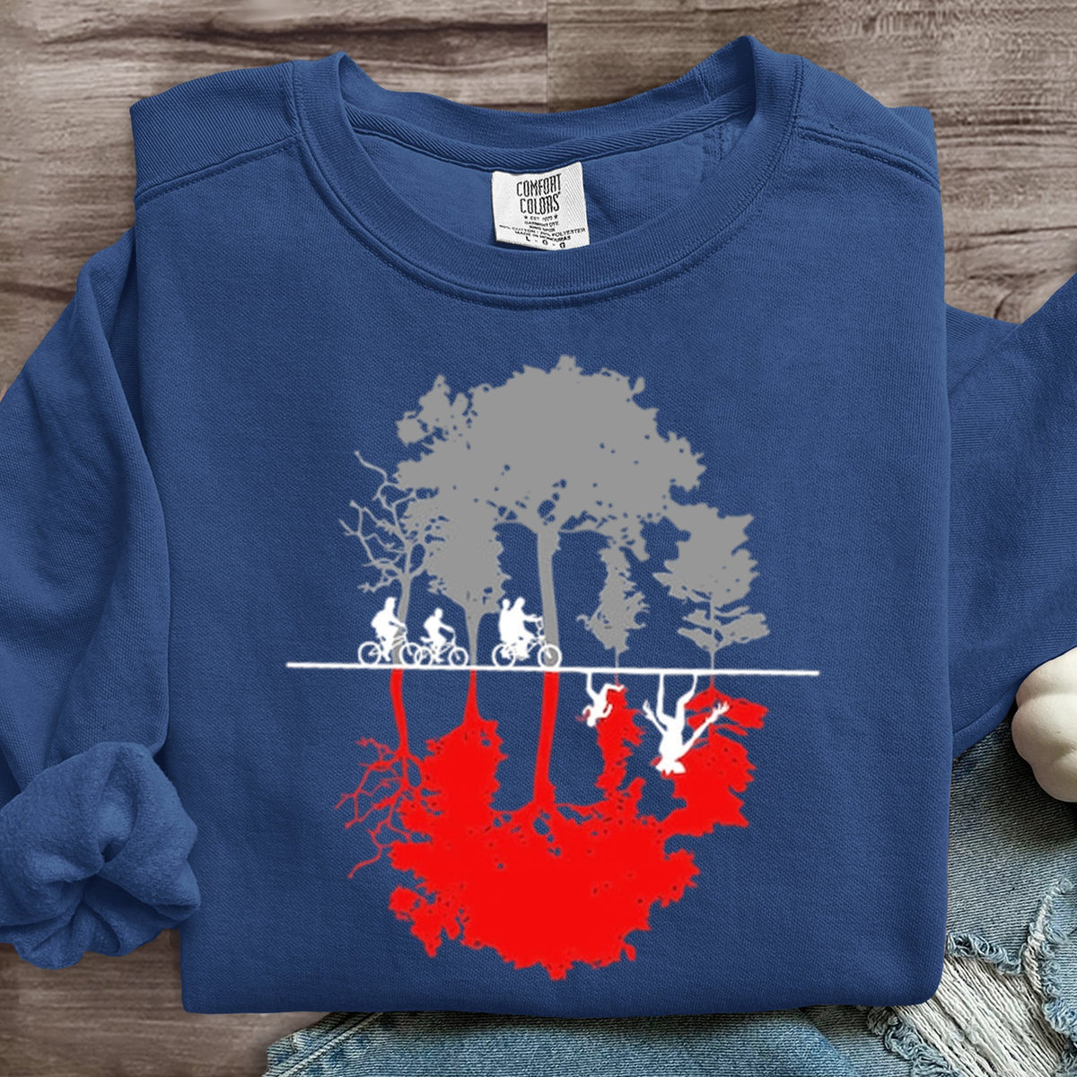 Hawkins Indiana National Park Upside Down 80s Horror Art Print Sweatshirt