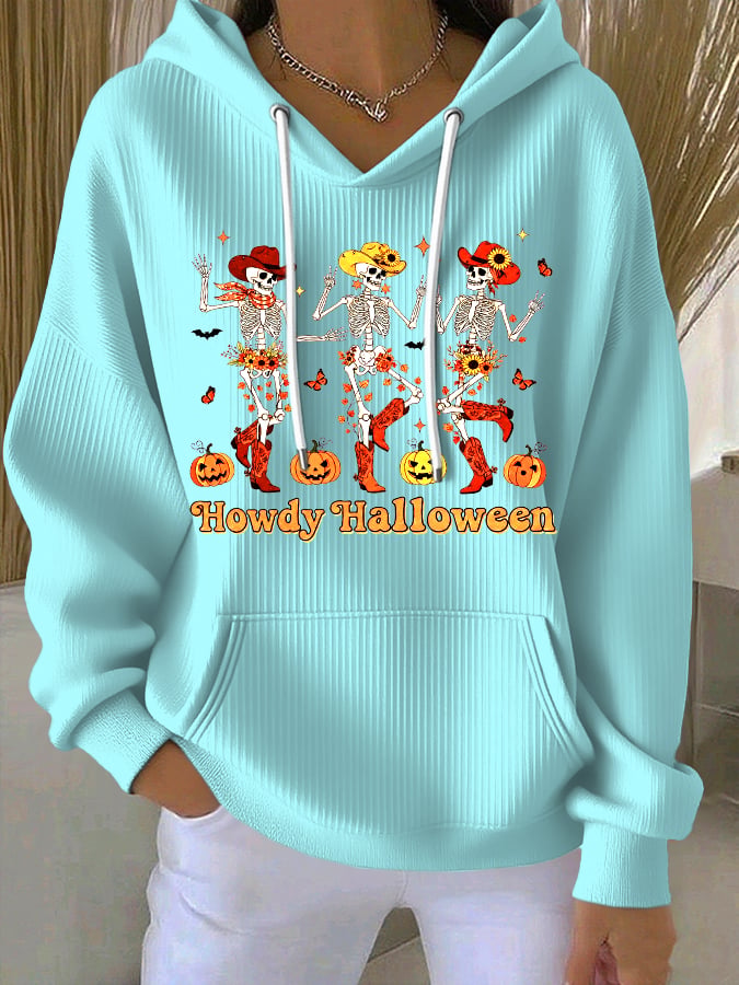 Halloween Color Women's Print Casual Hoodies