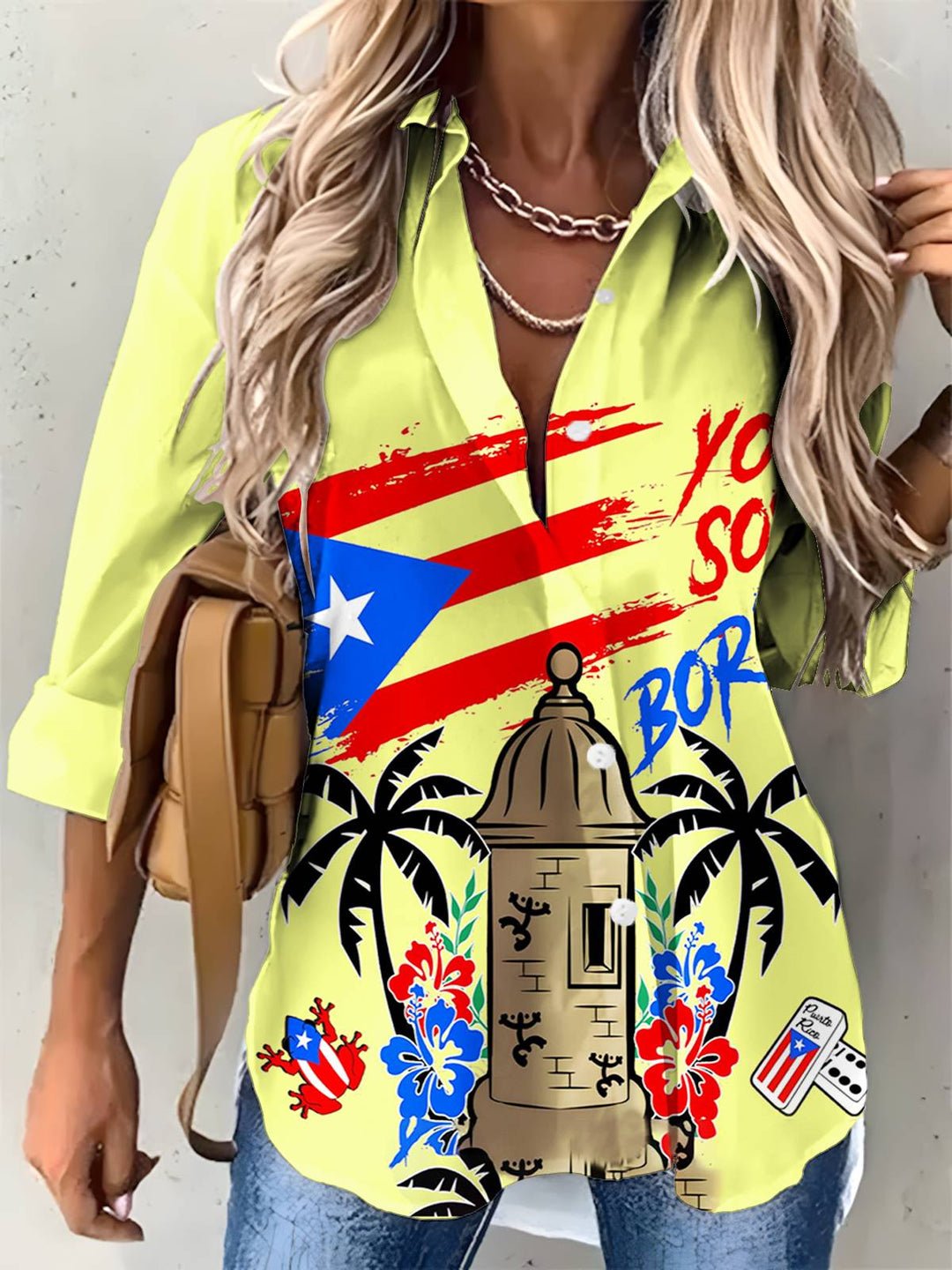 Women's Puerto Rico Graphic Casual Shirt