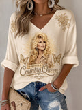 Women's Country Music Legend Tribute Printed T-shirt