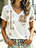 Women's Puerto Rico Printed round  T-shirt