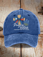 Retro Texas Strong Prayers For Texas Stronger Than The Waters Print Baseball Cap
