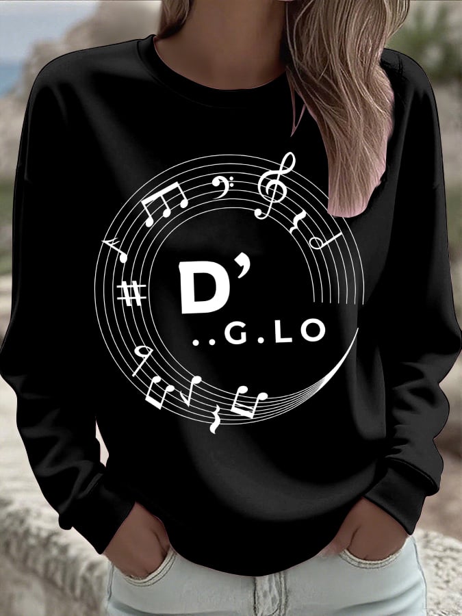 Women's Music Lover Print Sweatshirt
