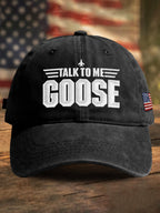 Retro Talk To Me Goose Print Baseball Cap