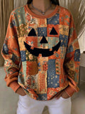 Women's Casual  Print Pullover Sweatshirt