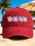 Retro  Vacation Watercolor Sea Turtle Print Baseball Cap