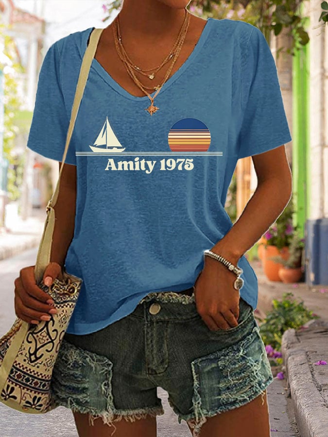 Women's Amity Island 1975 Print T-Shirt