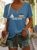 Women's Amity Island 1975 Print T-Shirt