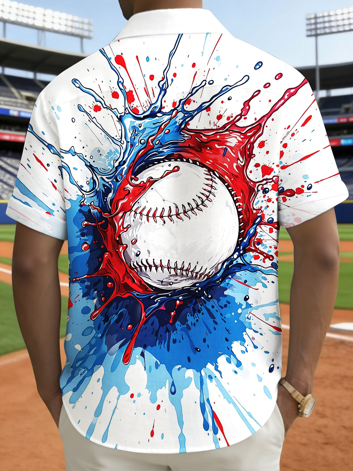 Men's Baseball Lovers Print Short Sleeve Shirt