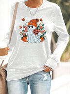 Women's Cute Ghost Print Sweatshirt