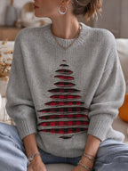 Women's Christmas Print Casual Knit Top