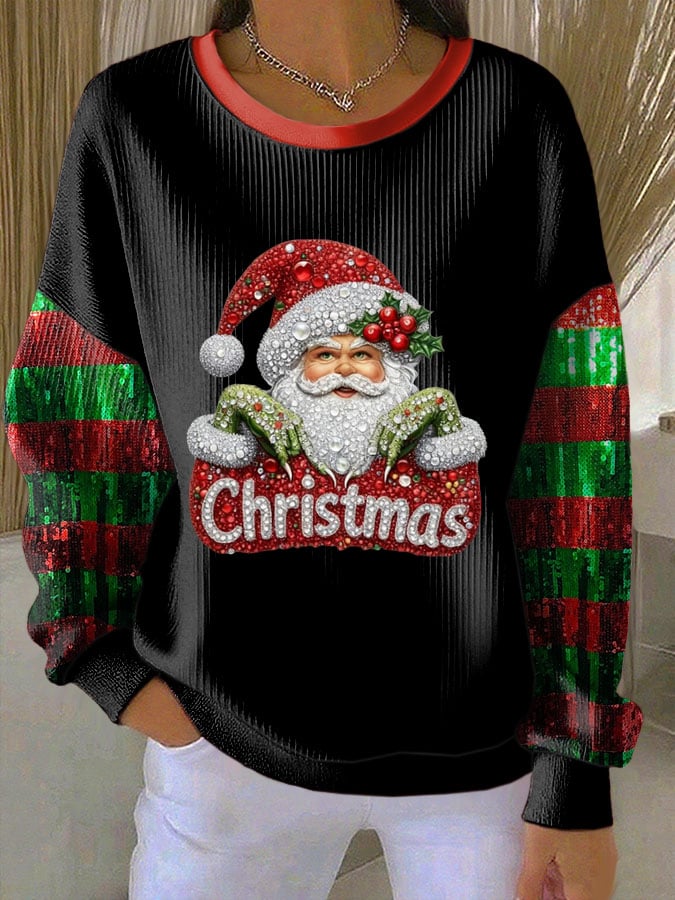 Women's Casual Print Long Sleeve Knit Top