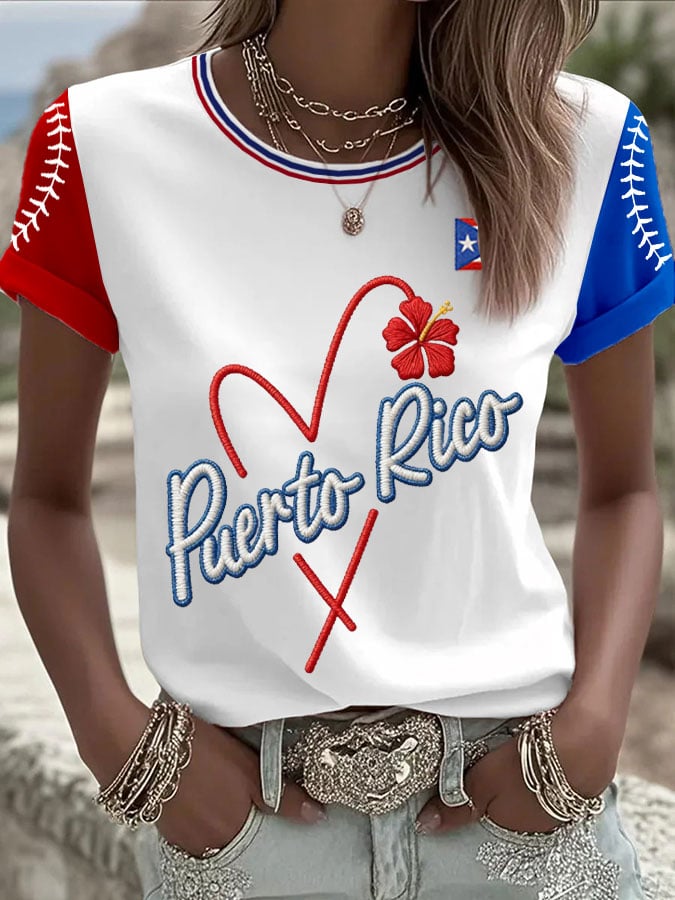 Women's Baseball Print T-Shirt