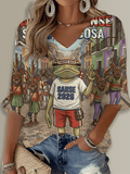 Puerto Rico Li Navidad Christmas Printed Long Sleeve Top