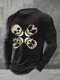 Men's Music Print Casual Long Sleeve T-Shirt