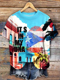 Women's Singer Round Neck Print T-shirt