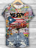 Puerto Rico Singer Pfknr Printed Crew Neck T-shirts