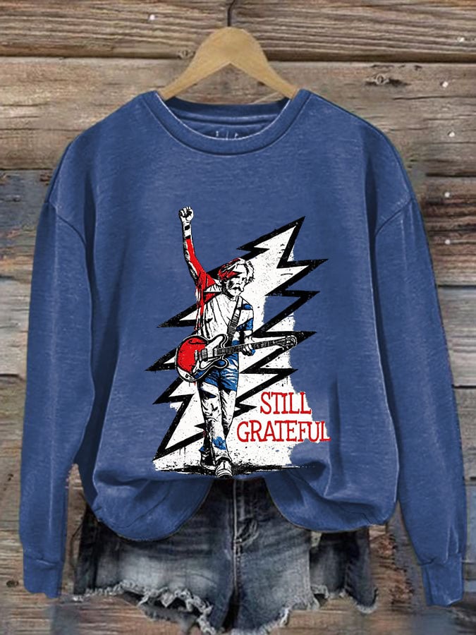 Women's Casual Printed Long-Sleeve Sweatshirt