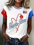 Women's Baseball Print Waffle T-shirt