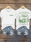 Women's Alligator Alcatraz Funny Florida Everglades Dark Humor Print T-Shirt