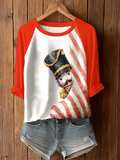 Merry Christmas Printed Raglan T-shirt