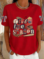 Women's Retro Baseball Is My Favorite Season  Print T-Shirt