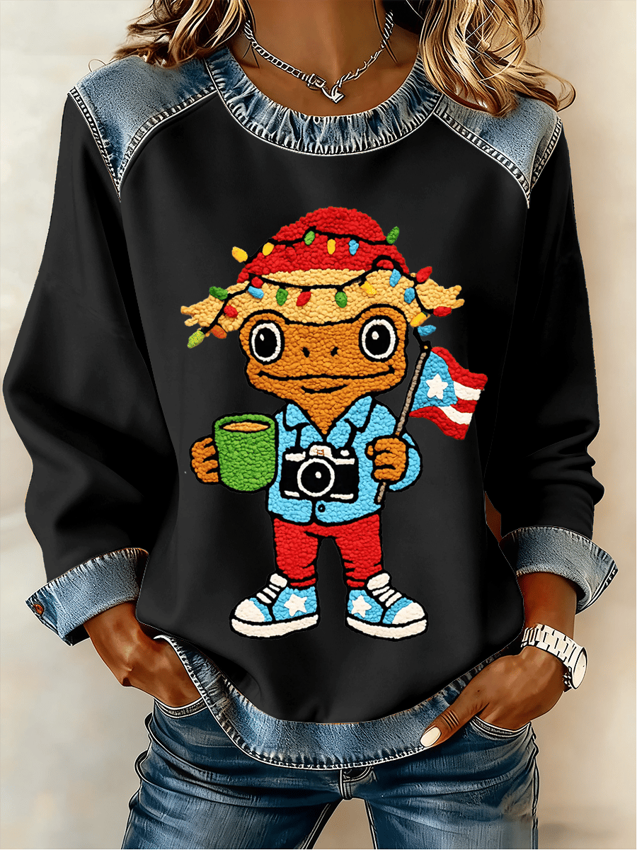 Women's Puerto Rican Christmas Print Sweatshirt