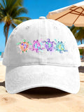 Retro  Vacation Watercolor Sea Turtle Print Baseball Cap