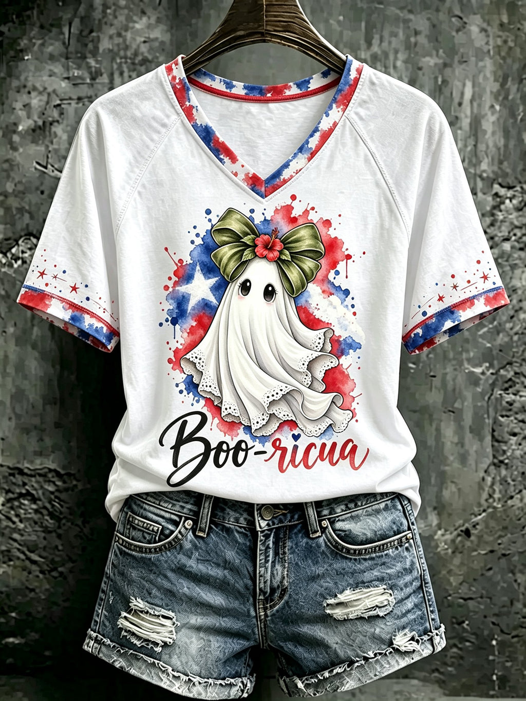 Women's Puerto Rico Halloween Print T-shirt