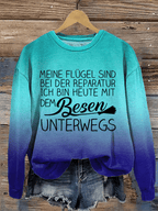 "Meine Flügel sind bei der Reparatur ..." Damen Rundhals-Sweatshirt.
