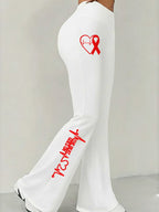Women's Heart Disease Awareness Printed High-Stretch Leggings