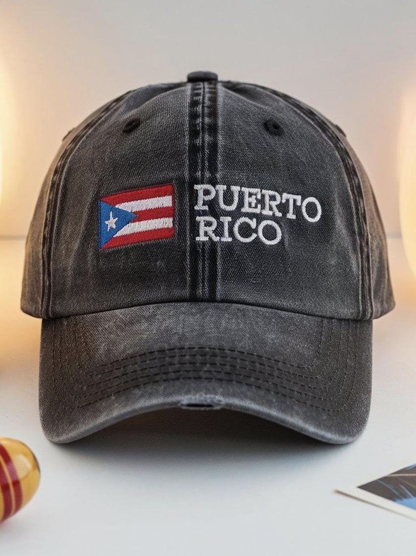 Puerto Rico Flag Printed Baseball Cap