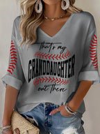Women's That’s My Granddaughter Out There Baseball Print Top