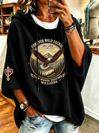 Women'S Casual Bald Eagle "Jackie" Print Top
