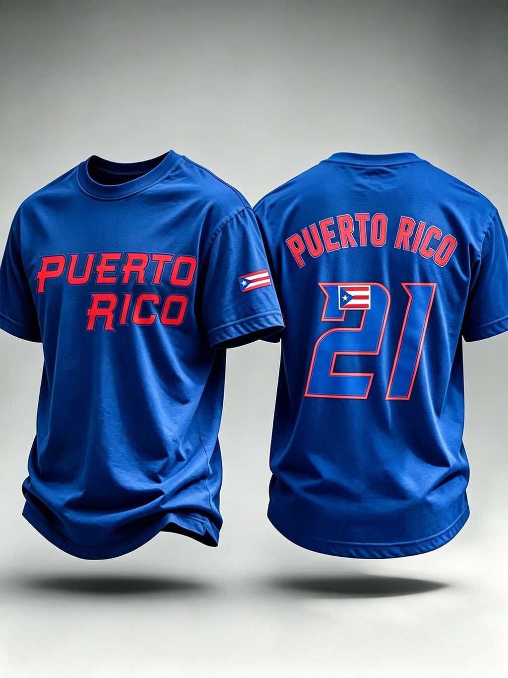 Men's Puerto Rico Baseball Print Short-Sleeve T-Shirt