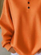 Women'S Casual Loose Waffle Sweatshirt