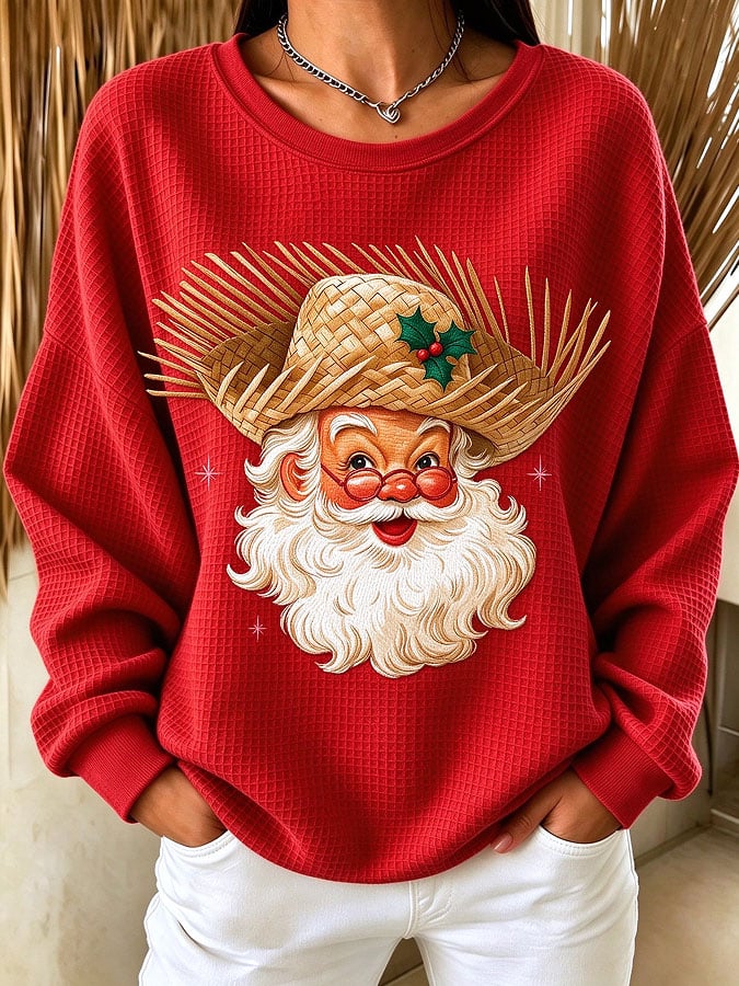 Women's Puerto Rico Christmas Print Casual Top